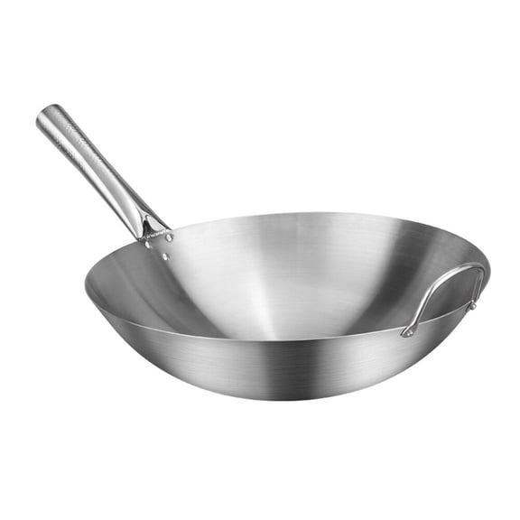 TEHAUX 1Pcs Wok with Handle Stainless Steel Non-Stick and for Daily Cooking Tasks