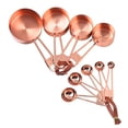 thumbnail image 1 of Juego de tazas y cucharas medidoras de acero inoxidable, medidas para ingredientes líquidos y secos, con conector de anillo, 1 of 5
