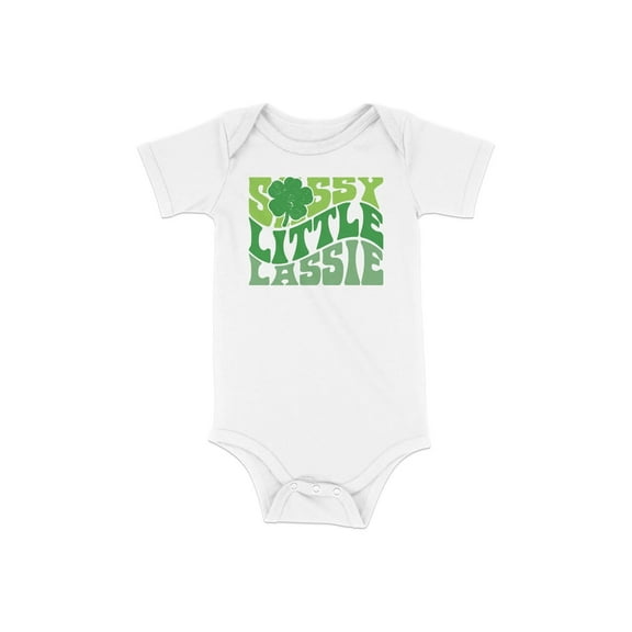Sassy Little Lassie Onesie, St. Patrick's Day Baby Outfit, Irish Shamrock Baby Bodysuit, Green Clover Infant Clothing, Newborn Gift