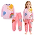 thumbnail image 2 of mgoYE Toddler Baby Girl Outfit Fall Winter Girl Clothes Long Sleeve Cute Cartoon Sweatshirts Pants Outfits, 2 of 9