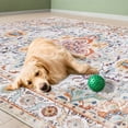 thumbnail image 4 of ARJINCUTE Non Slips Boho Area Rugs 4' x 6', Vintage Floor Carpet, Soft Touch Low Pile Machine Washable, Orange-Red, 4 of 7