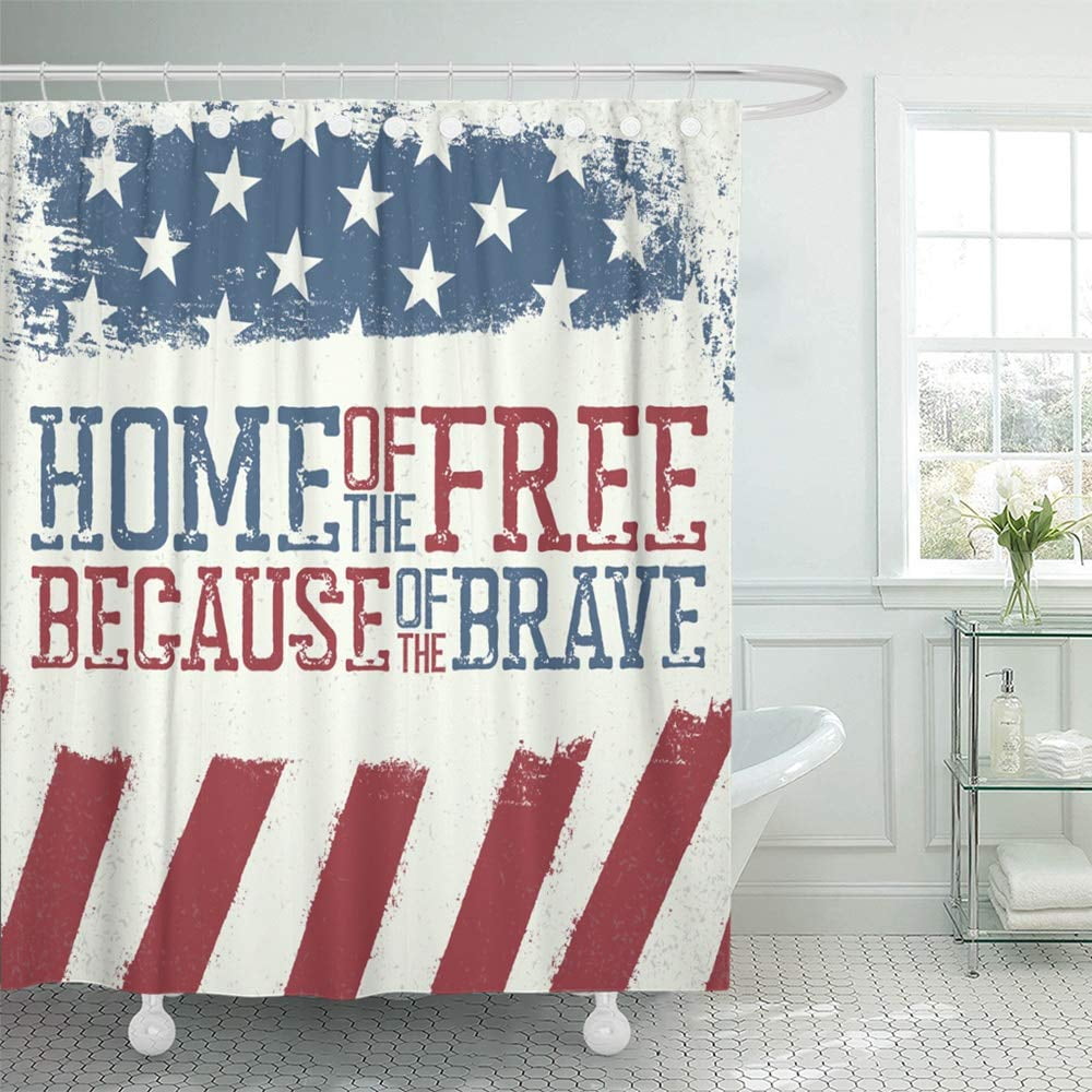 PKNMT Blue Americana Patriotic Design Independence Day Celebration of 4Th July Red Bathroom 