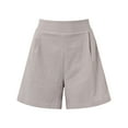 thumbnail image 2 of PEASKJP Workout Shorts Womens Women's Casual Elastic Waist Comfy Cotton Beach Shorts with Drawstring (Grey,XXL), 2 of 4