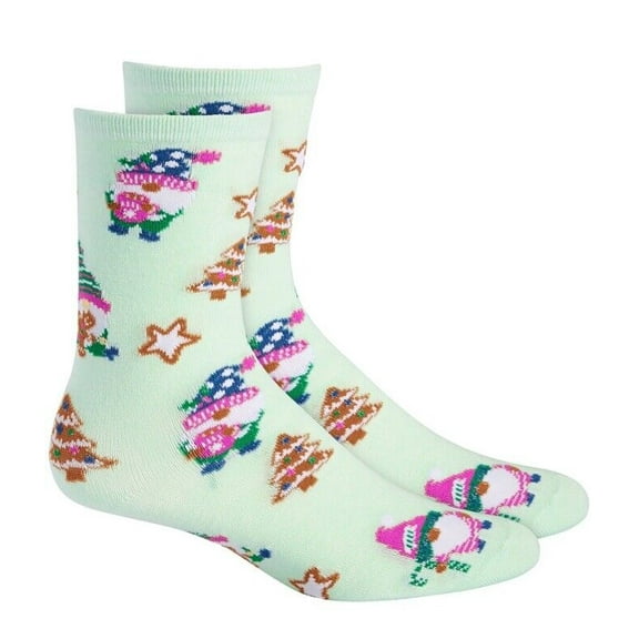 Gnomes Mint Green Socks Women Adult Crew Socks Holiday CHRISTMAS Gift Celebrate