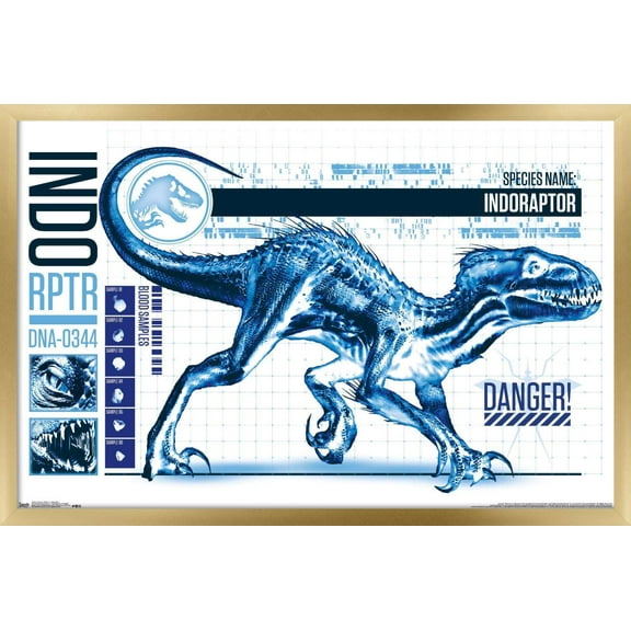 Jurassic World: Fallen Kingdom - Indo-Raptor Wall Poster, 22.375" x 34", Framed