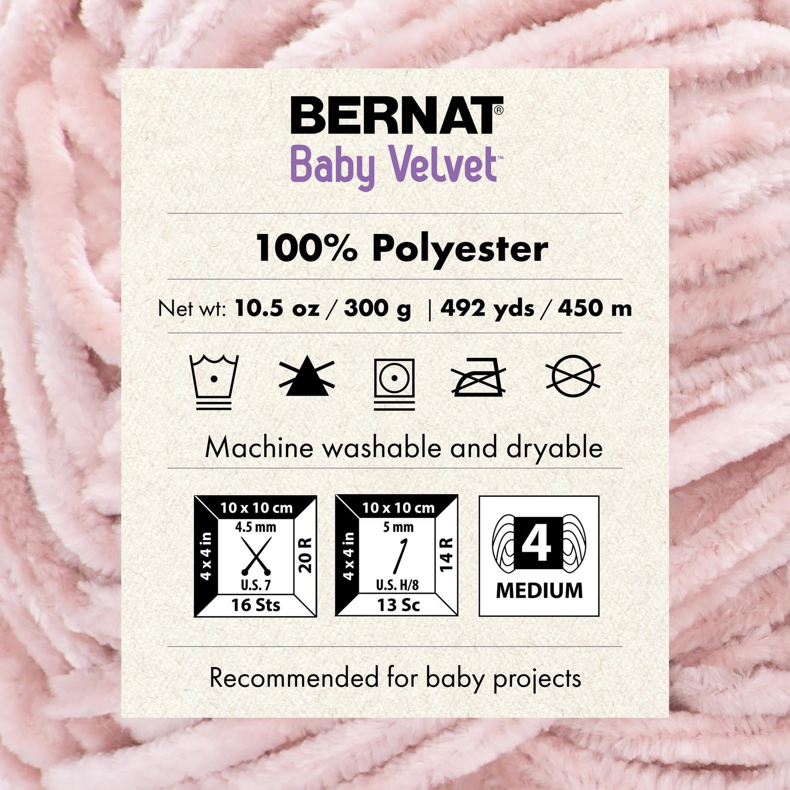 Bernat® Baby Velvet™ Yarn, Polyester #4 Medium, 10.5oz/300g, 492 Yards