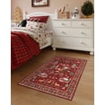thumbnail image 4 of Lahome Decor Christmas Area Rug,2x3 Entry Rug Non-Slip Washable Indoor Door Mat for Living Room,Moroccan Holiday Xmas Decor Floor Carpet for Bedroom Kitchen Entryway Bathroom,Red, 4 of 8