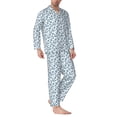 thumbnail image 2 of Naloa Nautical Theme Anchors Men’s Pajamas Set - Long Sleeve Button Down Sleep Shirt and Pajama Bottoms Sleepwear Set-XX-Large, 2 of 7