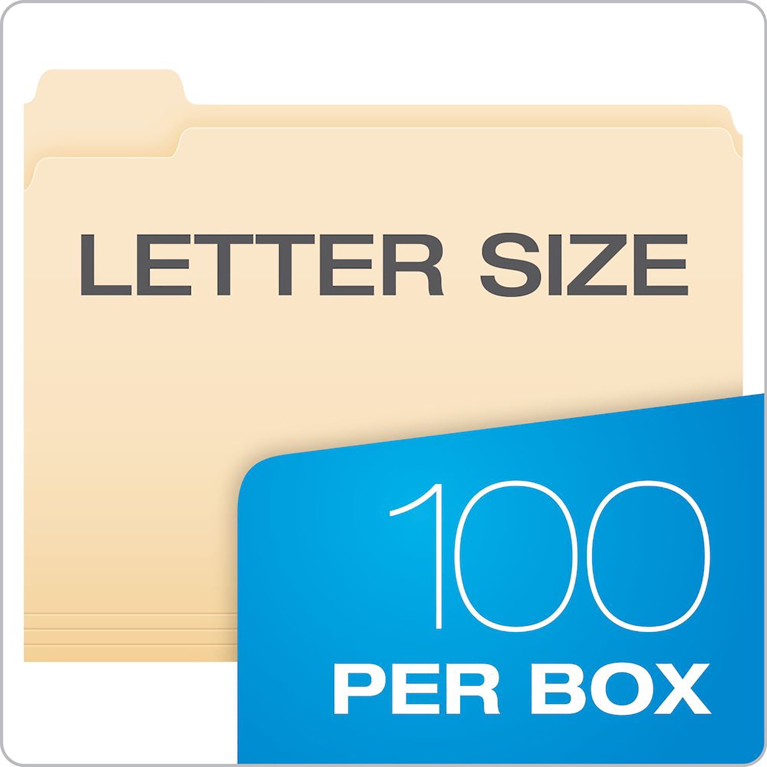 Pendaflex Essentials Manila File Folders, Letter Size, 1/5 Cut, 100 Per Box