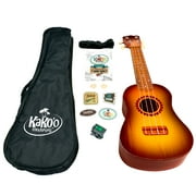 KaKo'o: 21" Professional Soprano Wooden Ukulele Set - Sunburst - Easy To Tune, Beginner To Advanced Players, Ages 5+