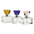 thumbnail image 1 of Badash Rainbow Crystal Perfume Bottles - 3-Piece Set Refillable Glass Bottles with Screw-On Stoppers - Fine Handcrafted Faceted Crystal Decor for Vanity or Dresser, 1 of 4