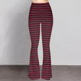 thumbnail image 7 of Women's Leggings Women Tight Fitting Hip Hugging Shapewear Striped Flared Pants Yoga Pants Workout Pants Women Red S, 7 of 7