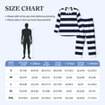 thumbnail image 6 of Kll Navy Blue And White Stripes Sleepwear Mens Flannel Pajamas,Long Cotton Pj Set, 6 of 9