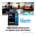 thumbnail image 2 of Memory Card Lexar 800x PRO Blue 64GB SDXC Class 10, 2 of 9