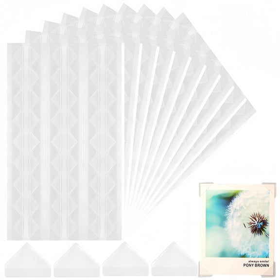 816 Pcs Clear Photo Corners, Self Adhesive Picture Corners for Scrapbooking,Photo Corner Stickers, Photo Mounting Corners for DIY Scrapbook, Photo Album, Journal, 8 Sheets