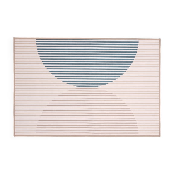 EveryYay Modern Tan Half Moon Pet Placemat 35.5" L x 23.5" W Large