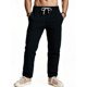thumbnail image 1 of Pantalones largos de rayón para hombre, informales, a la moda, transpirables, con cordón ajustable, cintura ajustada, para ejercicio, 1 of 9