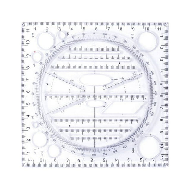 tredstone Règle Rotative Modèle de Géométrie de Construction Gadget de Mesure Accessoires de Papeterie Architecte Étudiant Noir