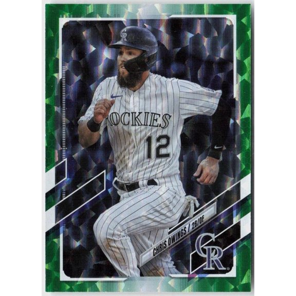 Collectible 2021 Topps Update Green Ice #US45 /499 Chris Owings Colorado Rockies Baseball Card Colorado Rockies MLB Baseball Trading Card