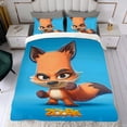thumbnail image 4 of Zoo Battle Arena Conjunto de sábanas temático, trío de piezas, cómodo y amigable con la piel, diseño único, regalo de decoración para el hogar para familiares, amigos y fans,140cm *210cm, 4 of 6