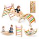 thumbnail image 1 of QinaQin Juego de escalada infantil 9 en 1 de madera con triángulo, arco, resbaladilla y más, ideal para interior o exterior con capacidad de 220 lb, 1 of 9