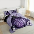 thumbnail image 3 of Manfei Girls Purple Dress Bedding Comforter Set, Fashion Flower Floral Twin Comforter Sets, Cartoon Princess Style Reversible Bedding Set, Lightweight Room Decor, 2-Piece, 3 of 8