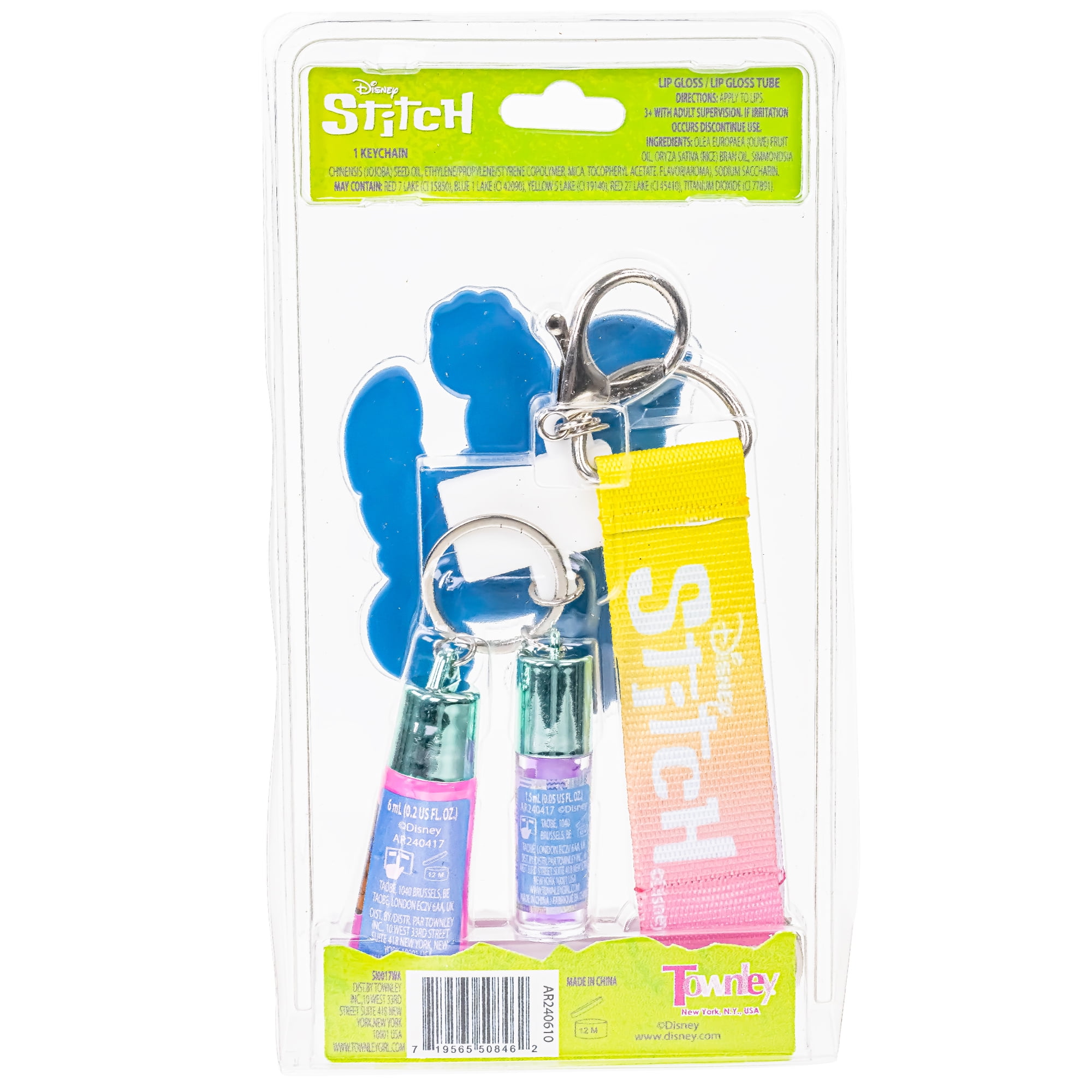 Stitch Lip Gloss Set, Strawberry and Grape Flavors, Pink and Purple