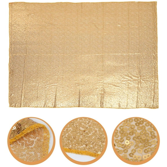 Niceauty Elegant Golden Sequin Table Runner Wedding Table Cover for Party Decorative Use