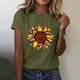 thumbnail image 2 of Gibobby Playera Corte clásico para Mujer Camiseta verano girasol para mujer, blusa holgada talla grande, camisetas casuales gráficas manga corta para chica(Verdemilitary,G), 2 of 5