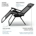 thumbnail image 3 of Hearth & Harbor Zero Gravity Chair, Outdoor Lounge Chairs with Cup Holder, Gray, 3 of 9