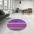 thumbnail image 4 of Ahgly Company Machine Washable Indoor Round Transitional Medium Violet Red Pink Area Rugs, 4' Round, 4 of 7