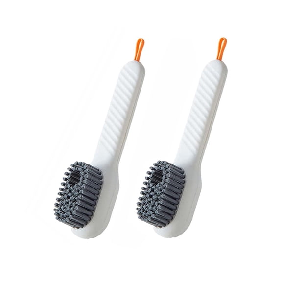 2 Pcs of Liquid Filling Laundry Brush, Multi-purpose Cleaning Brush Is Suitable for Shoes,Clothes, Cutlery,Sink,Bathtub,Window Rails,Carpets, etc (White)