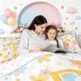 thumbnail image 4 of meiyoeat Floral Letter P Twin Comforter Sets for Girls, Spring Daisy Groovy Bedding Set for Bedroom, Multicolor, Reversible, 2pcs, 1 Comforter and 1 Pillowcase, 4 of 6