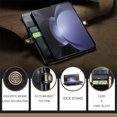 thumbnail image 4 of SaniMore for Samsung Galaxy Z Fold 4 (7.6" 2022) Case, PU Leather Auto-magnet Full Protection Flip Kickstand Card & Cash Slots, Retro Shockproof Anti-fall Wallet Business Shell, Black, 4 of 10