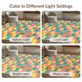 thumbnail image 7 of ODIKA 8'x10' Washable Area Rug Whimsical Checkerboard Hippie Inspired Multicolor Block Funky for Living Room, Under Sectional, Family , Durable, Non-Slip, 7 of 7