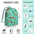 thumbnail image 2 of Yellow Pineapple Lover School Backpack, Tropical Fruit and Flower Pattern Lightweight Travel Backpack with Comfortable Carrying, 2 of 4