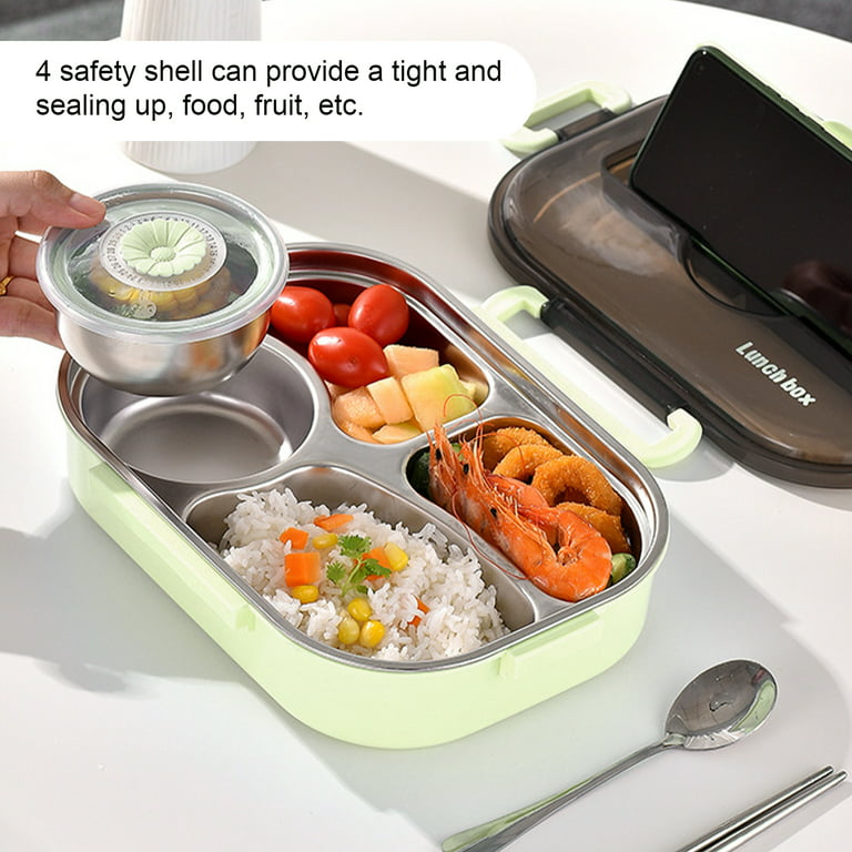 Lunch Box, Removable Tray Keep Warm Function Food Grade Plastic Stainless  Steel Lightweight Portable Insulated Lunch Box for Car Truck Home Work