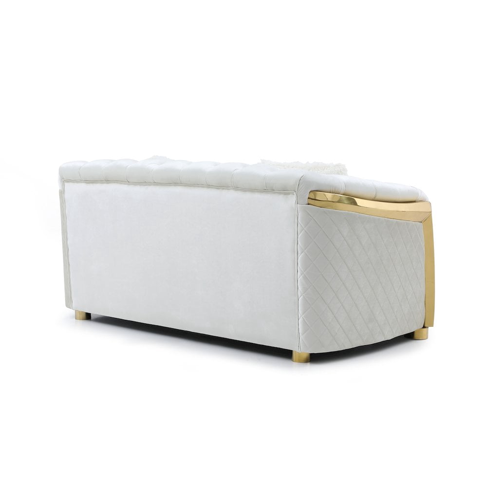 Glory Furniture Lexi Loveseat in Ivory Color