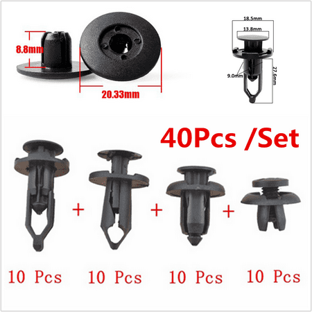 

40Pcs Push Pin Fastener Plastic Rivets Plastic Retainer Bumper Fender Trim Clips