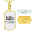 thumbnail image 3 of Mom Dog Paw Stainless Steel or 18k Gold Premium Swivel Dog Tag Keychain, 3 of 8