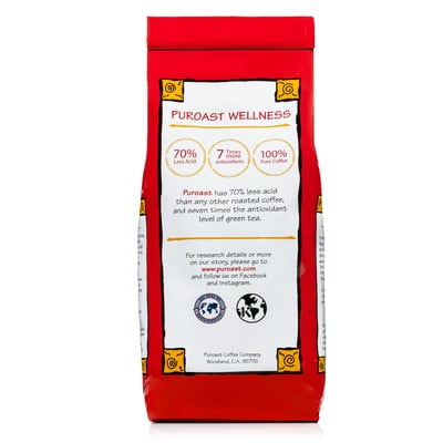 Puroast Coffee Ground Acid House Organic 12 oz (Pack of 6)
