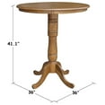 thumbnail image 3 of 36" Solid Wood Round Top Pedestal Table - 40.9"H - Pecan, 3 of 8