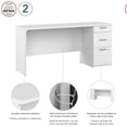 thumbnail image 3 of Bureau d’ordinateur 65L avec tiroirs Logan de Bestar, blanc pur, 3 of 8