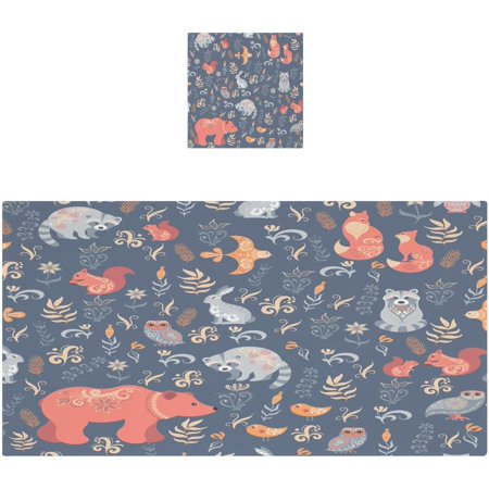 Hotbar Boho Forest Animals Bath Towels Soft Absorbent Bath Towels Cotton Quick Dry Bath Towel Set of 2 for Home Hotel Bathroom Spa