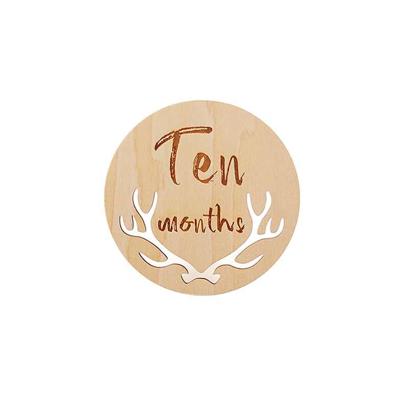 ACCEDE Wooden Monthly Milestone Card Round Baby Memory Monthly