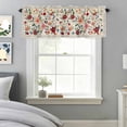 thumbnail image 5 of Colorful Flowers Square Window Valance for Kitchen, Spring Vintage Watercolor Floral Leaves Linen Texture Rod Pocket Short Curtain for Small Windows, Light Filtering Decorative Valance, 42 x 12 Inch, 5 of 9