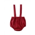 thumbnail image 5 of Qiylii Girls Boys Suspender Shorts, Solid Color Pants, Summer Strap Shorts, 5 of 7
