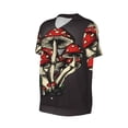 thumbnail image 6 of Fotbe Red Mushrooms Baseball Jersey Shirt for Men and Women, Casual Short Sleeves Button Down T-Shirt-Large, 6 of 9