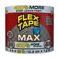 Flex Seal MAX Strong Rubberized Waterproof Tape, 4 Inches x 25 Feet, Clear