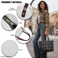 thumbnail image 5 of Eheartsgir Lightweight Top Handle Bag for Travel Shopping, White Paw Print Pattern Large Capacity Tote Handbag with Casual, 5 of 6